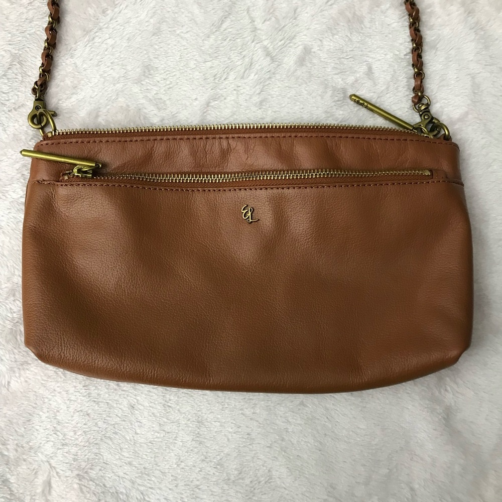 Elliott Lucca Leather Crossbody Demi Clutch Bag Chain & Leather Strap NWOT - Picture 7 of 16